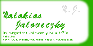 malakias jaloveczky business card